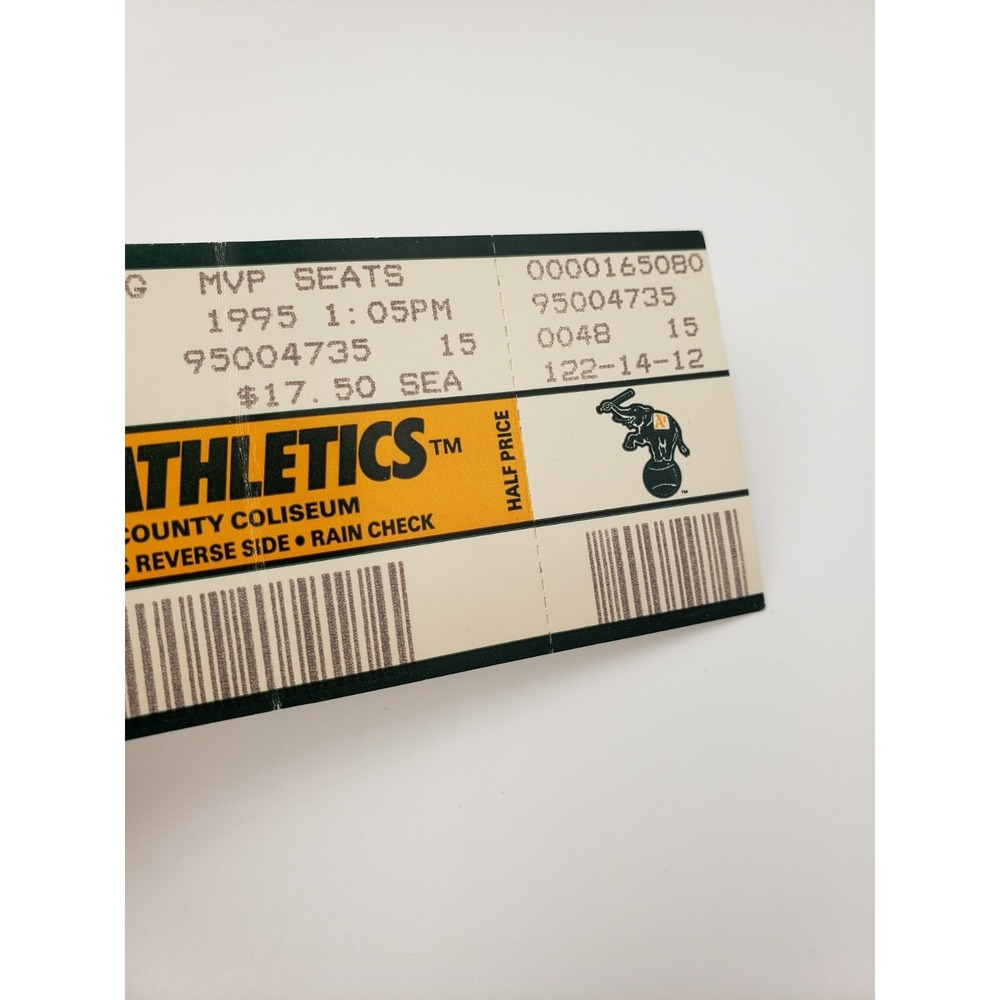 Pair Oakland A's Tickets 07/09/95 Roberto Alomar HR #74 Rickey Henderson HR #231 - Picture 3 of 10